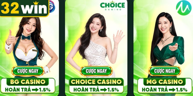 Hệ thống Casino 32WIN cung cấp một kho tàng trò chơi đồ sộ